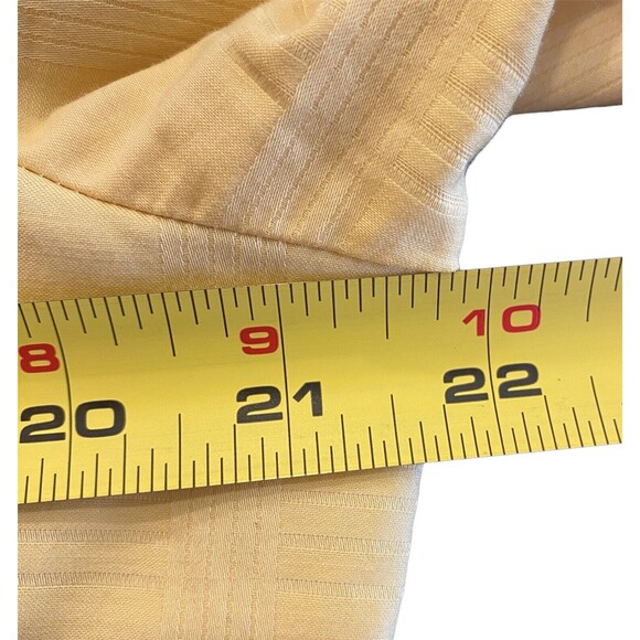 Sag Harbor 3/4 Sleeve Blouse Zip Front Yellow Cotton Spandex Preppy Size 14 - Picture 7 of 9